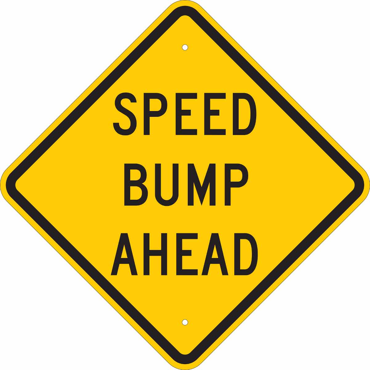 B401 18X18 BLK/YEL SPEED BUMP AHEAD