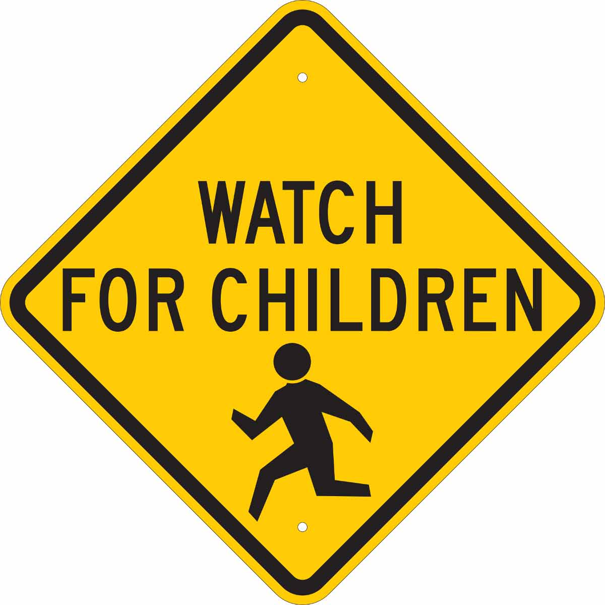 B401 18X18 BLK/YEL WATCH FOR CHILDREN