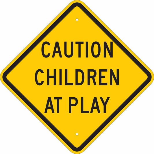 B401 18X18 BLK/YEL CAUTION CHILDREN AT