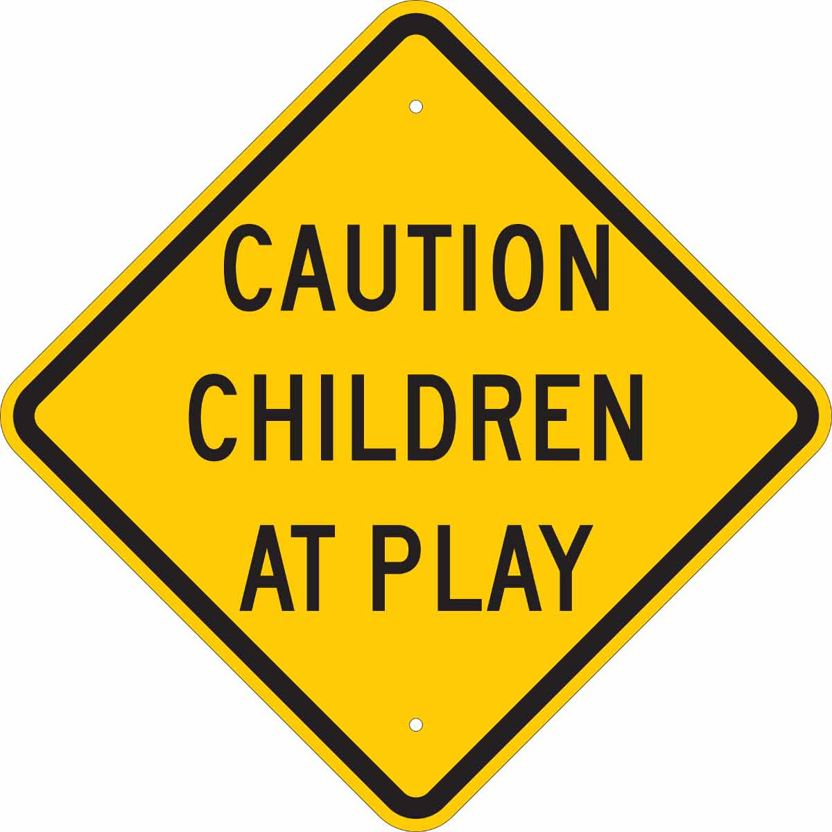 B555 24X24 BLK/YEL CAUTION CHILDREN AT