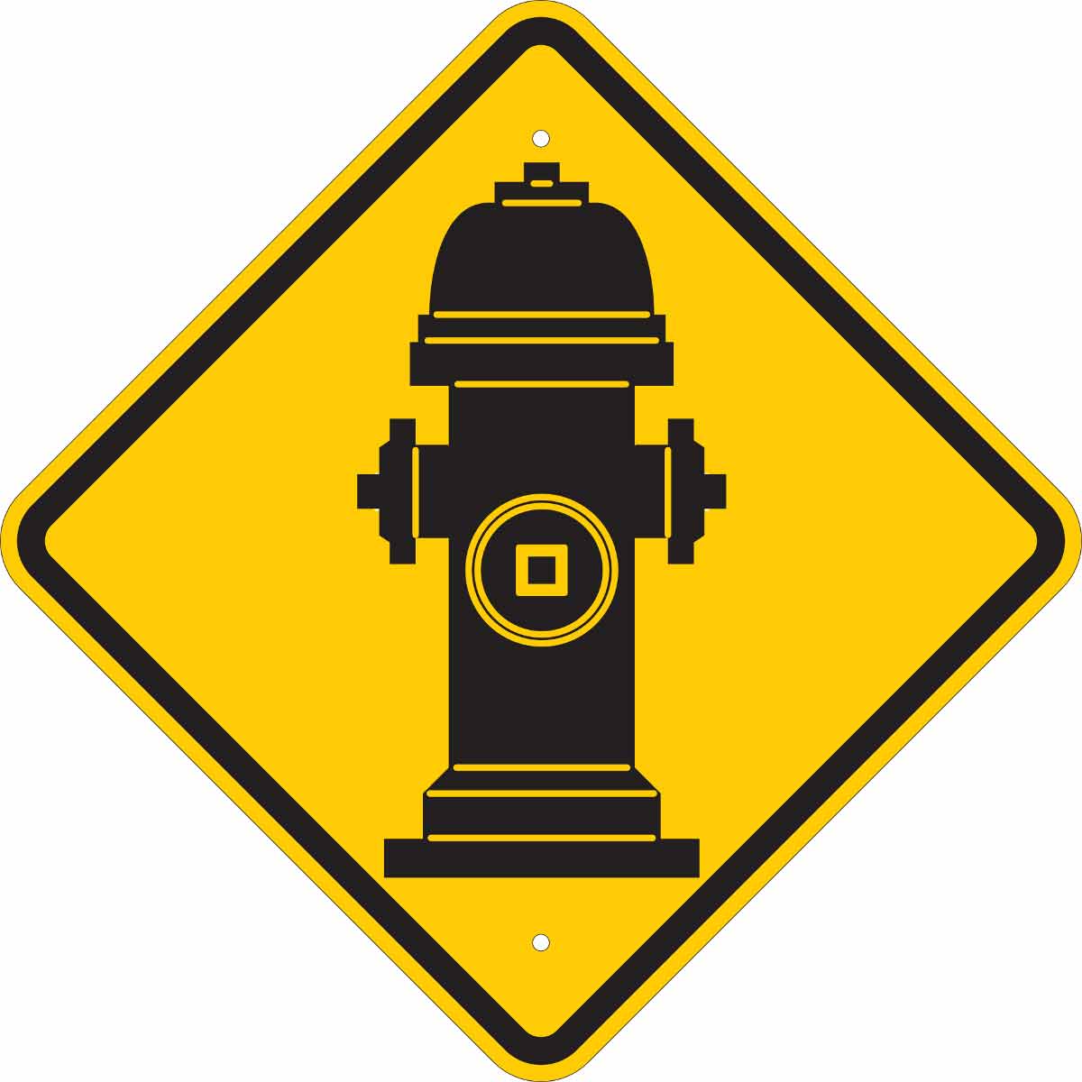 B555 18X18 BLK/YEL FIRE HYDRANT SYMBOL