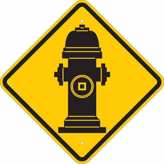 B555 18X18 BLK/YEL FIRE HYDRANT SYMBOL