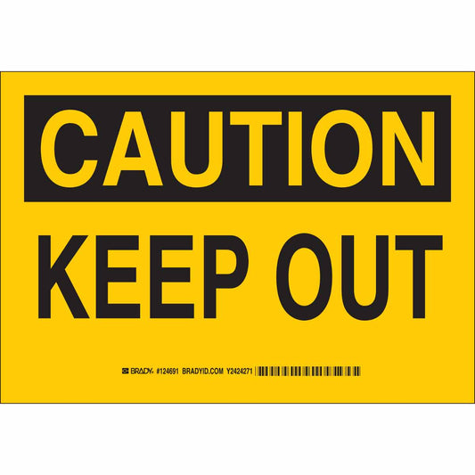 B401 10X14 BLK/YEL CAUTION KEEP OUT