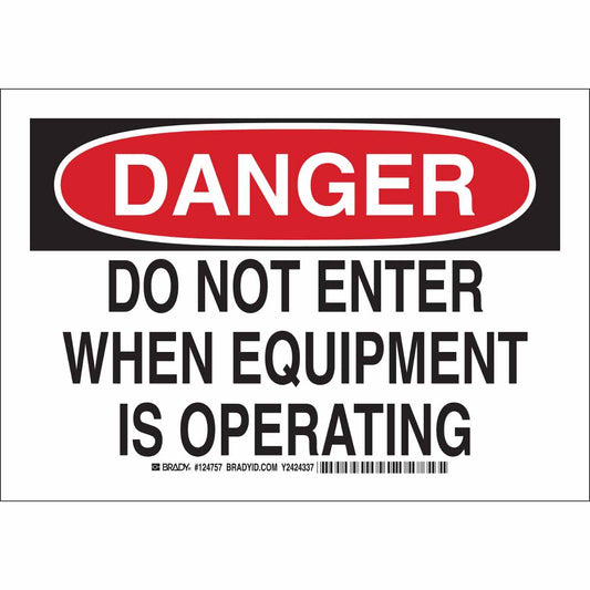 B555 10X14 BLK/RD/WHT DANGER DO NOT