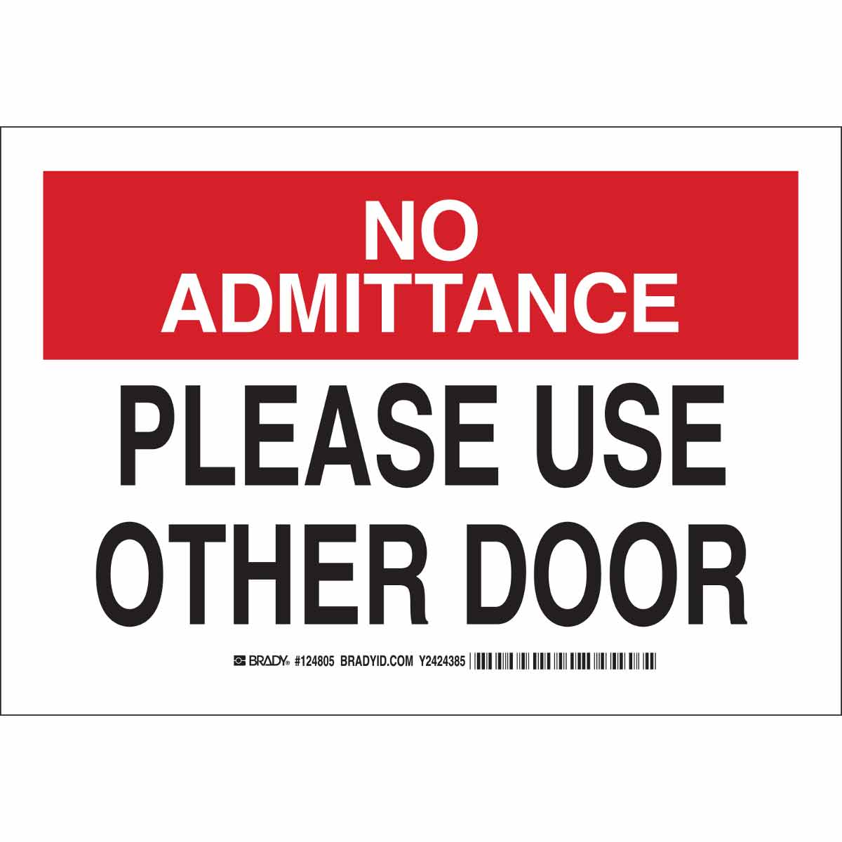 B401 7X10 BLK/RD/WHT NO ADMITTANCE