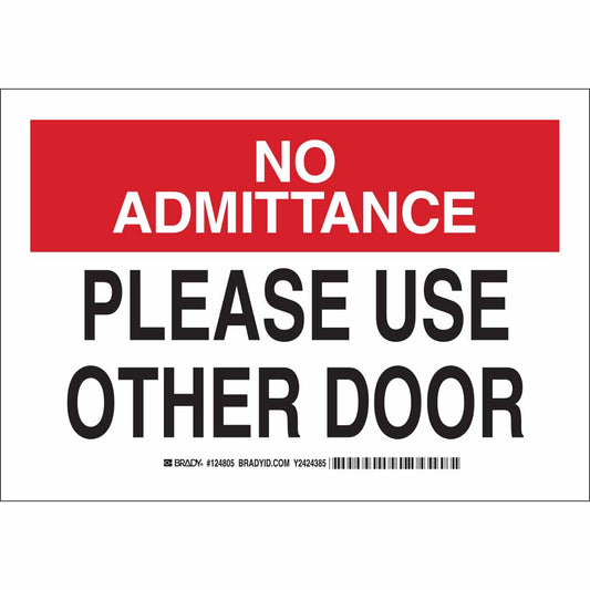 B401 7X10 BLK/RD/WHT NO ADMITTANCE