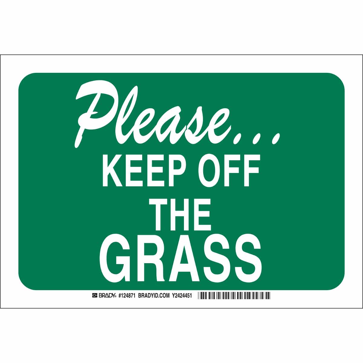 B401 7X10 WHT/GRN PLEASE KEEP OFF THE