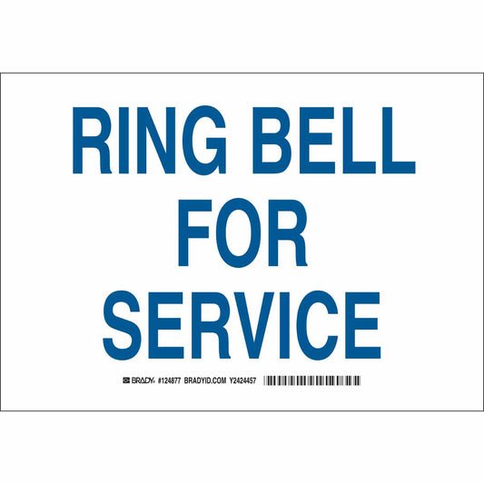 B302 10X14 BLU/WHT RING BELL FOR SERVICE