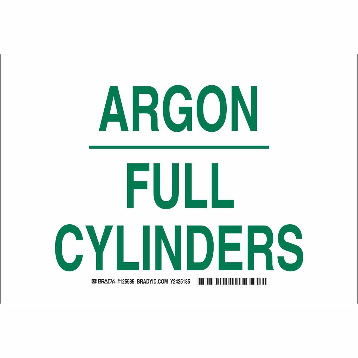 B555 10X14 GRN/WHT ARGON FULL CYLINDERS