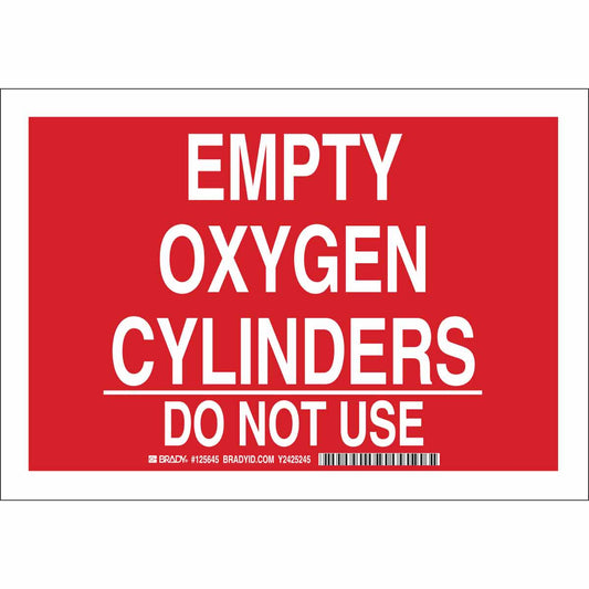 B401 10X14 WHT/RD EMPTY OXYGEN CYLINDERS