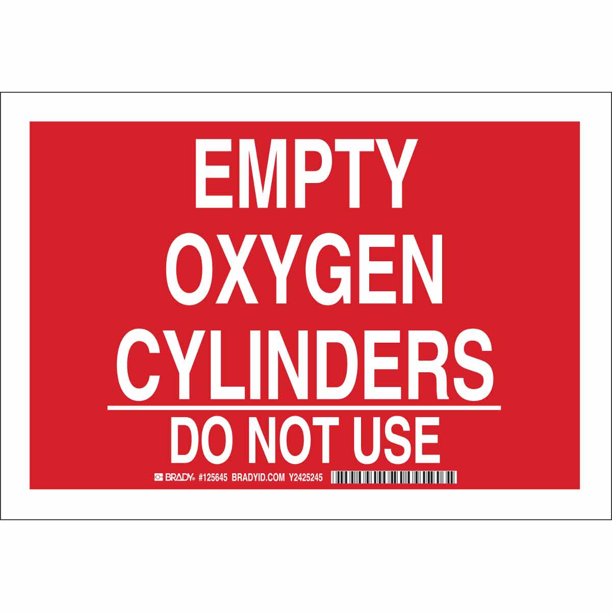 B302 10X14 WHT/RD EMPTY OXYGEN CYLINDERS