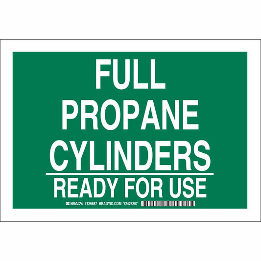 B555 7X10 WHT/GRN FULL PROPANE CYLINDER