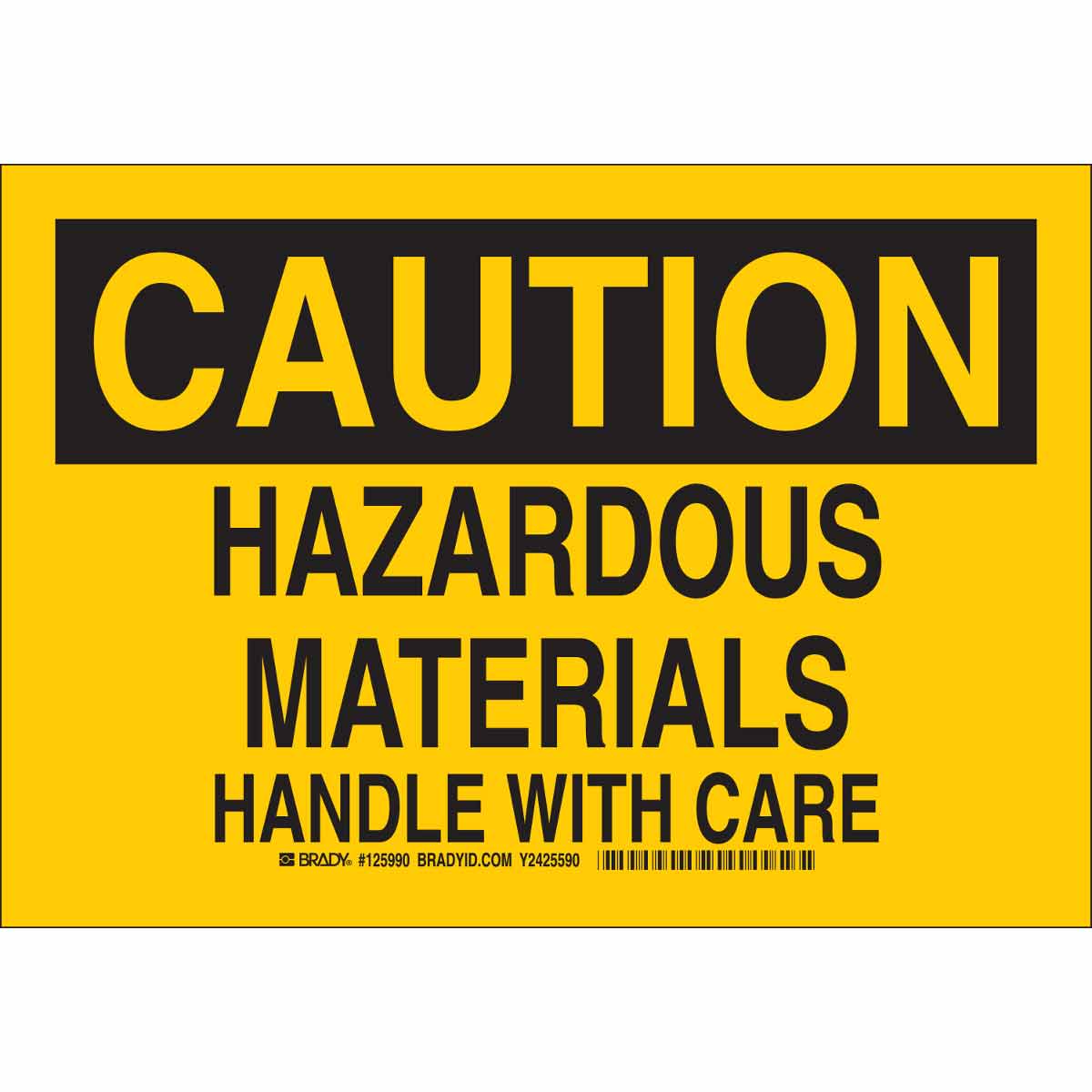 B401 10X14 BLK/YEL CAUTION HAZARDOUS