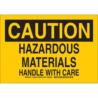 B302 10X14 BLK/YEL CAUTION HAZARDOUS