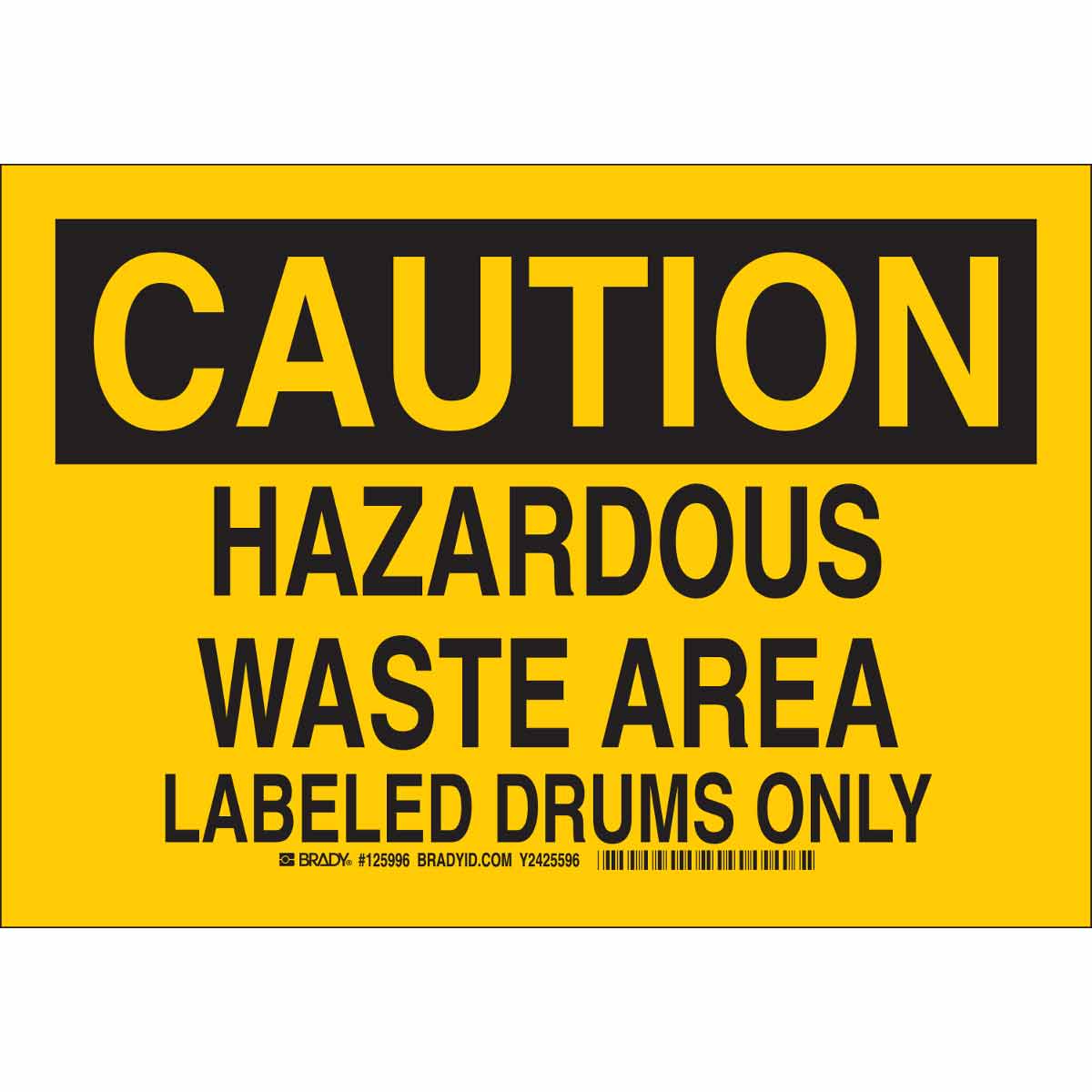 B401 10X14 BLK/YEL CAUTION HAZARDOUS