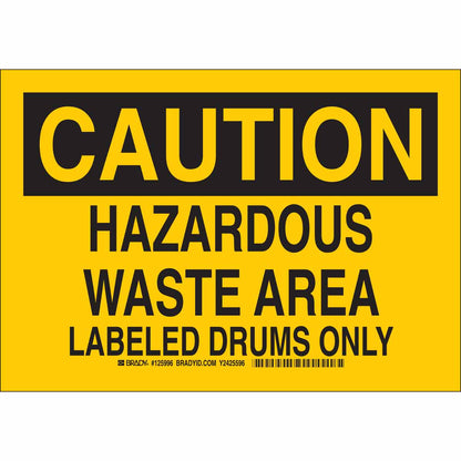 B401 10X14 BLK/YEL CAUTION HAZARDOUS