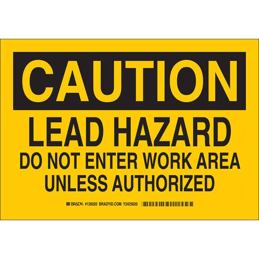 B555 7X10 BLK/YEL CAUTION LEAD HAZARD