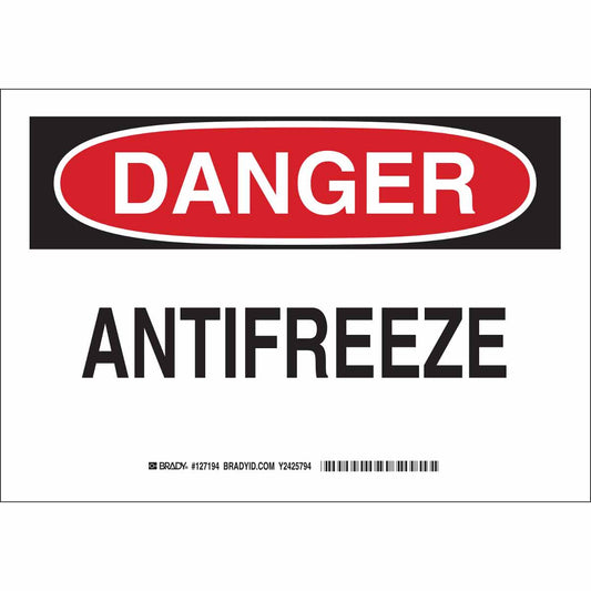 B302 10X14 BLK/RED/WHT DANGER ANTIFREEZE