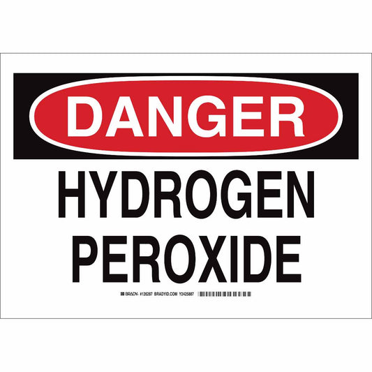 B401 10X14 BLK/RED/WHT DANGER HYDROGEN