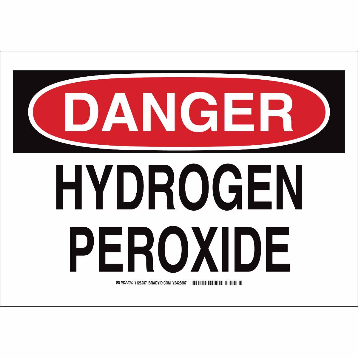 B302 10X14 BLK/RED/WHT DANGER HYDROGEN