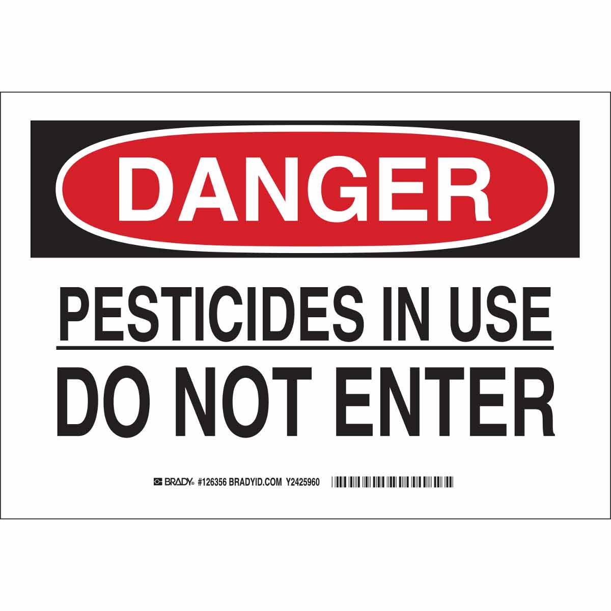 B401 10X14 BLK/RED/WHT DANGER PESTICIDES