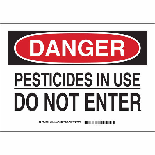 B401 10X14 BLK/RED/WHT DANGER PESTICIDES