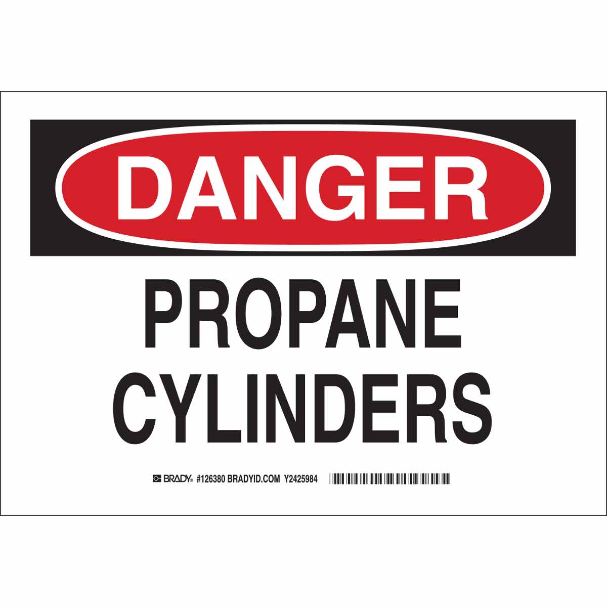 B401 10X14 BLK/RED/WHT DANGER PROPANE