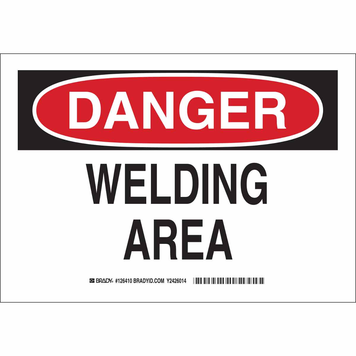 B302 7X10 BLK/RED/WHT DANGER WELDING