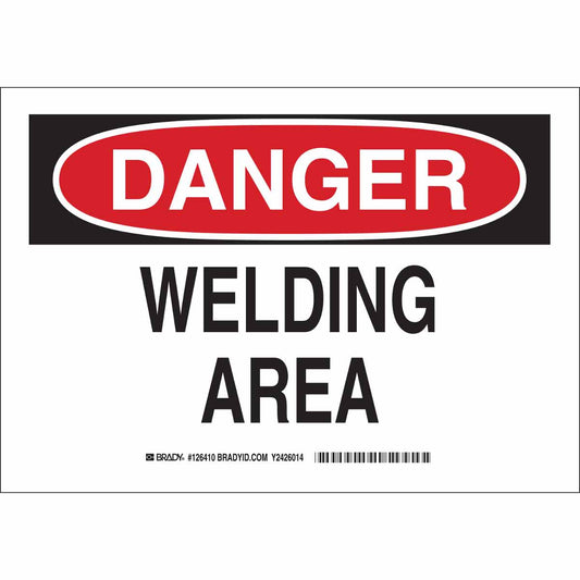 B302 7X10 BLK/RED/WHT DANGER WELDING