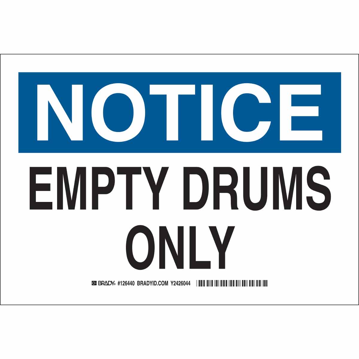 B555 10X14 BLK/BLU/WHT NOTICE EMPTY