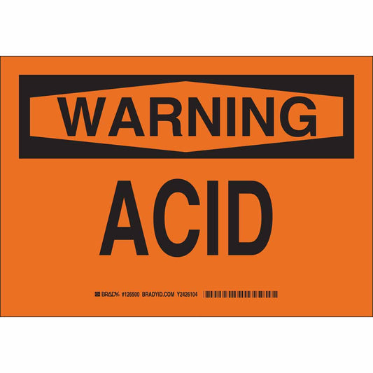 B401 10X14 BLK/ORG WARNING ACID