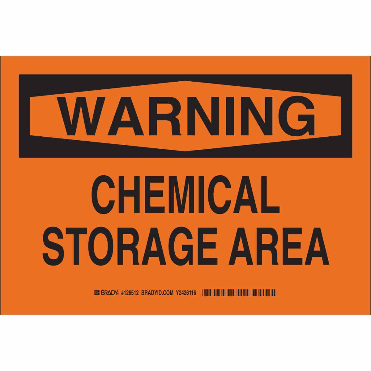 B555 10X14 BLK/ORG WARNING CHEMICAL