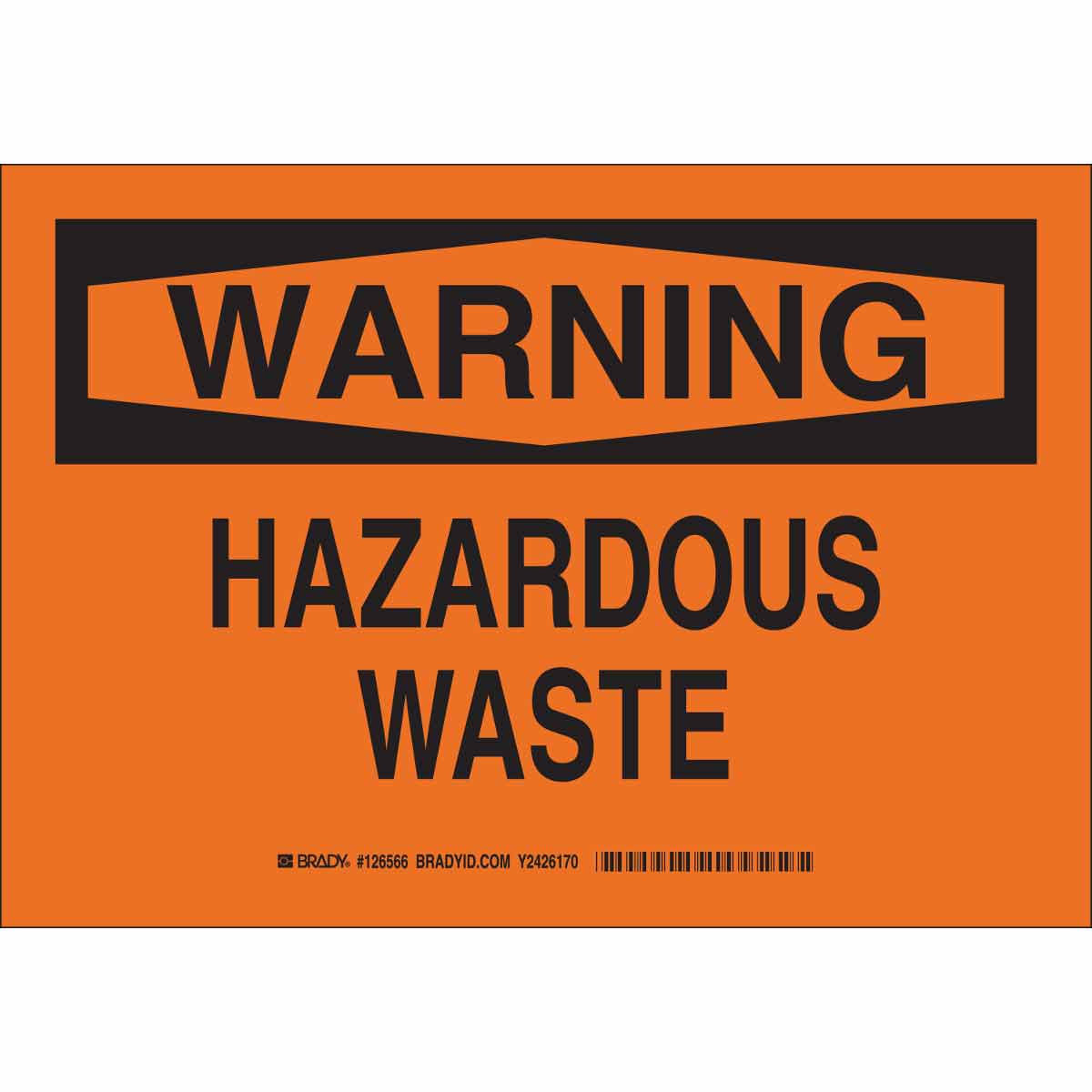 B302 10X14 BLK/ORG WARNING HAZARDOUS