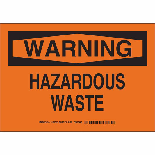 B302 10X14 BLK/ORG WARNING HAZARDOUS