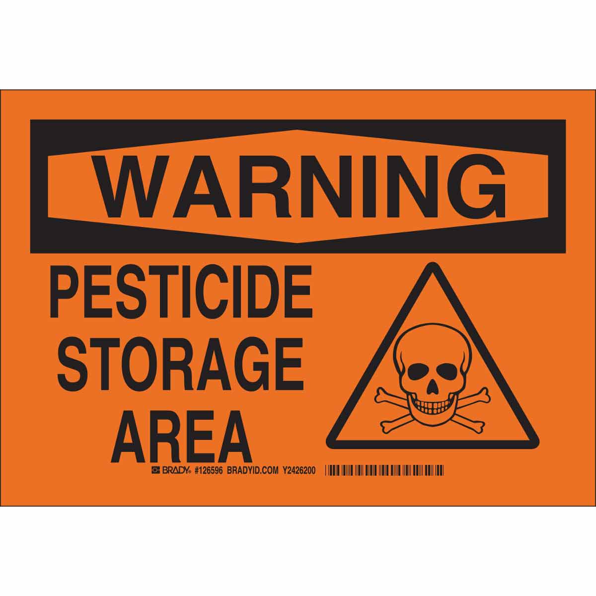 B555 10X14 BLK/ORG WARNING PESTICIDES