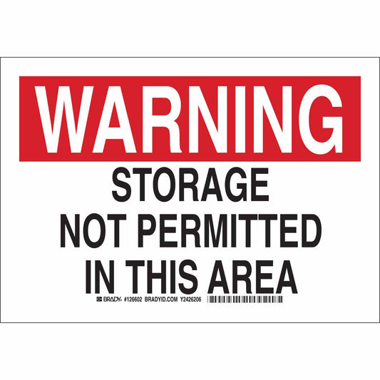 B302 10X14 BLK/RED/WHT WARNING STORAGE