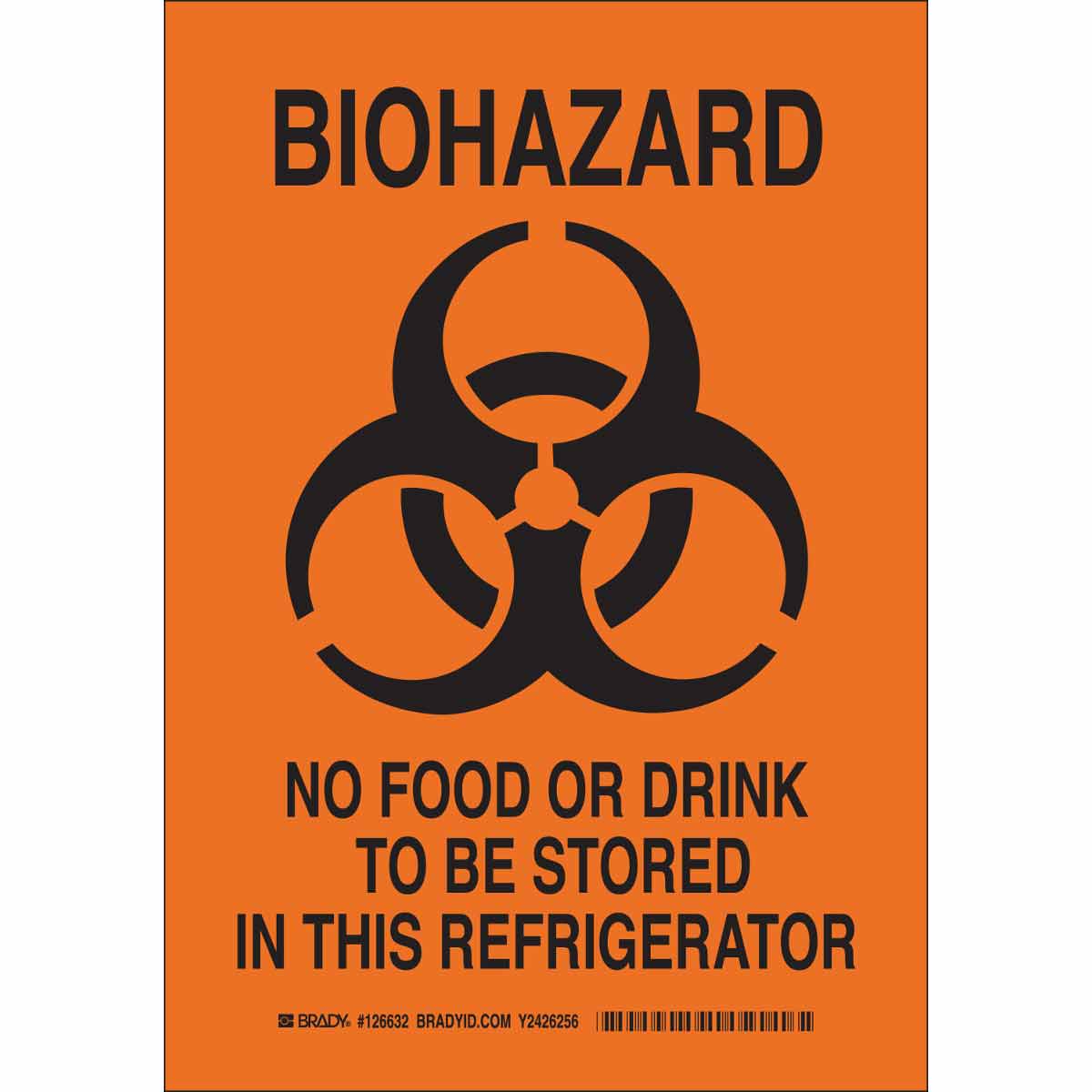 Sgn B555 14X10 BIOHAZARD NO FOOD/DRINK