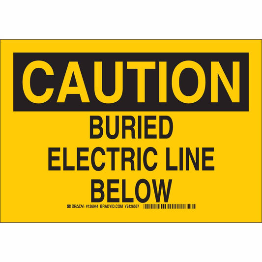 B401 10X14 BLK/YEL CAUTION BURIED