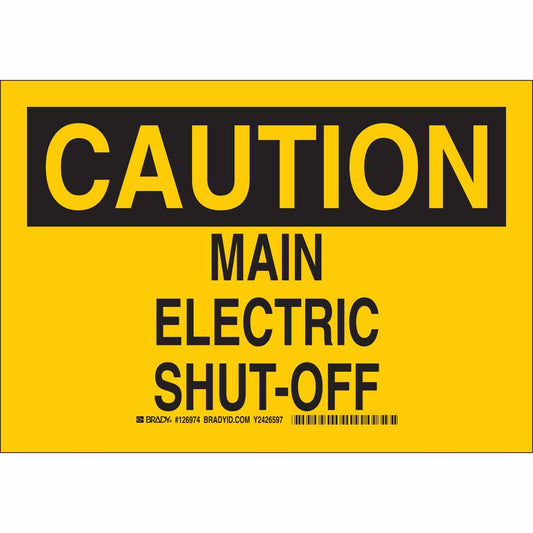 B555 10X14 BLK/YEL CAUTION MAIN ELECTRIC