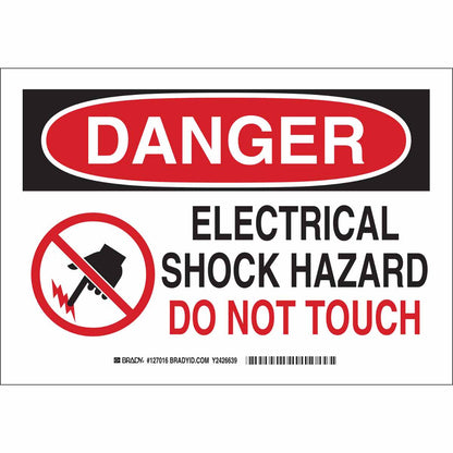 B555 10X14 BLK/RED/WHT DANGER ELECTRICAL