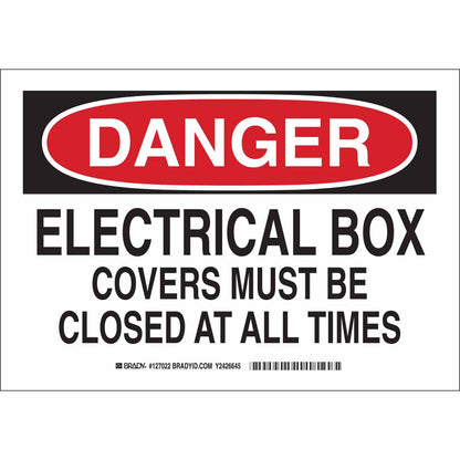 B401 10X14 BLK/RED/WHT DANGER ELECTRICAL