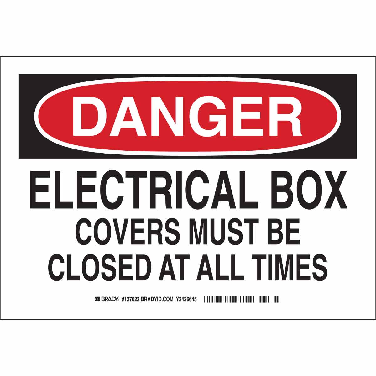 B302 10X14 BLK/RED/WHT DANGER ELECTRICAL