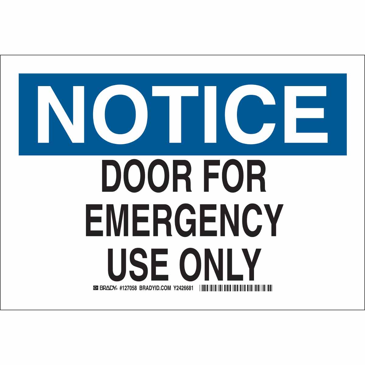 B555 10X14 BLK/BLU/WHT NOTICE DOOR