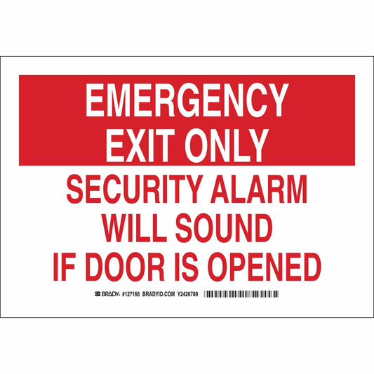 B401 7X10 RED/WHT EMERGENCY EXIT ONLY