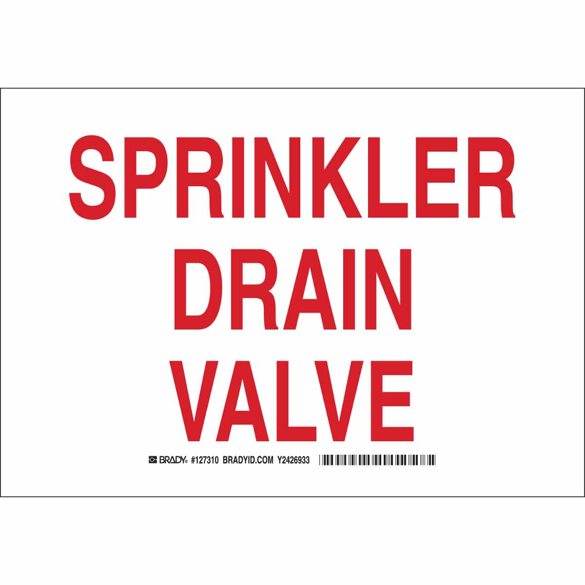 B302 7X10 RED/WHT SPRINKLER DRAIN VALVE