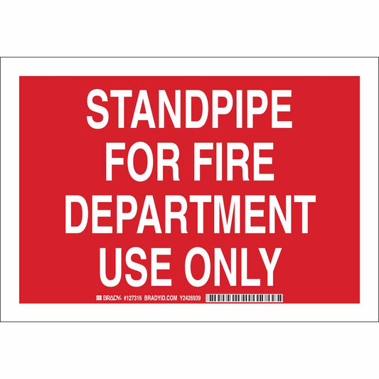 B401 10X14 WHT/RD STANDPIPE FOR FIRE