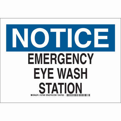 B555 10X14 BLK/BLU/WHT NOTICE EMERGENCY