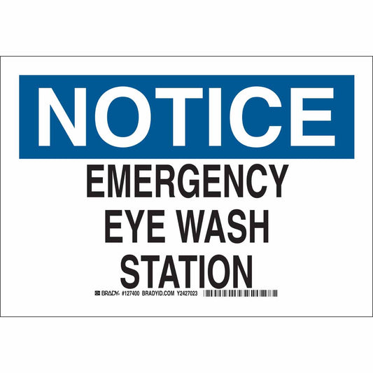 B302 10X14 BLK/BLU/WHT NOTICE EMERGENCY