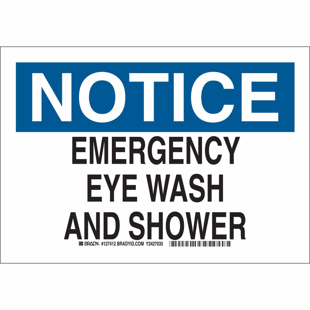 B555 10X14 BLK/BLU/WHT NOTICE EMERGENCY