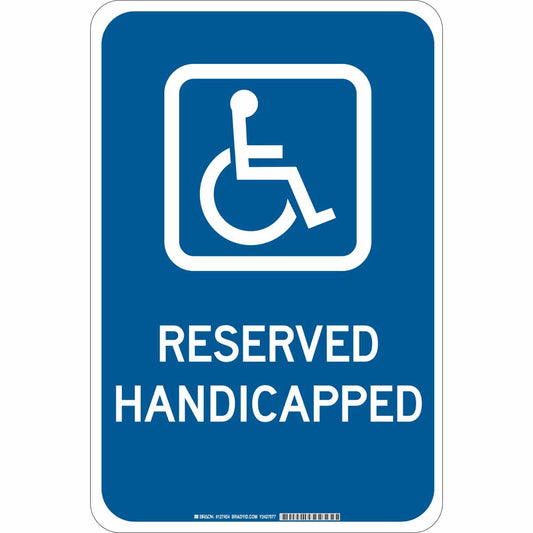 B401 18X12 WHT/BLU RESERVED HANDICAPPED